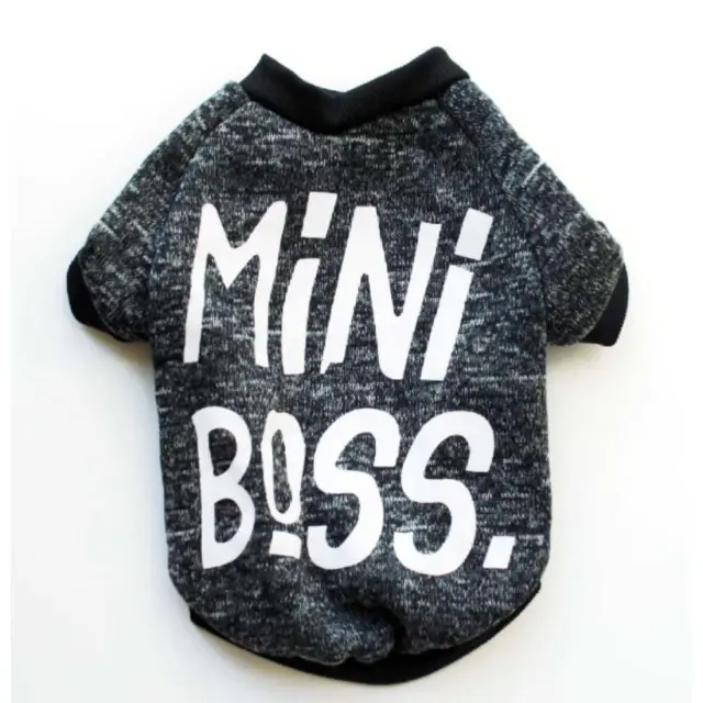 Πουλόβερ Σκύλου Γκρι "Mini Boss" - Ράχη: 18cm