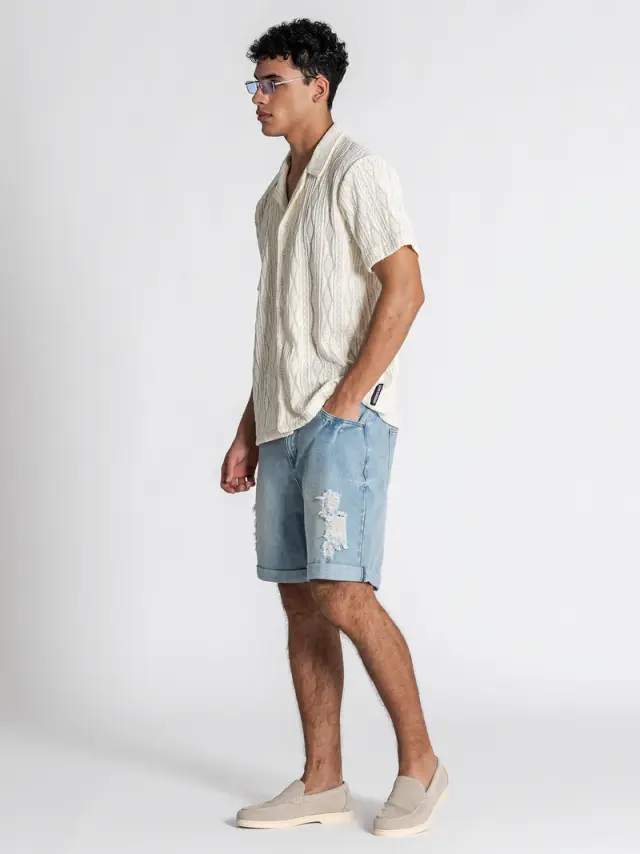 Gianni Kavanagh Ανδρικό DIAMOND Πουκάμισο - Off-White - L 3