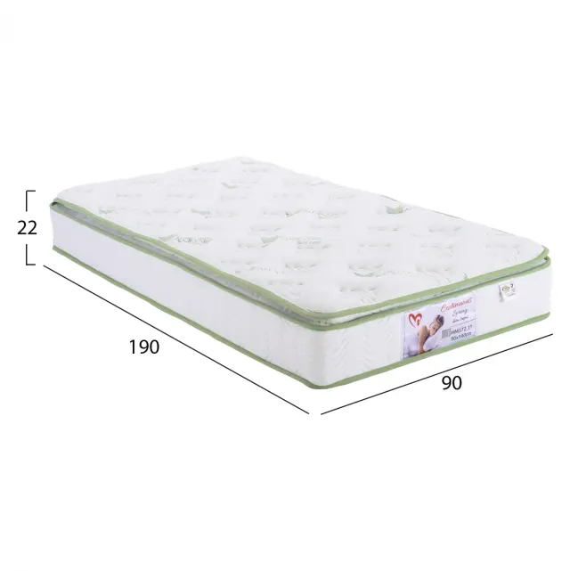 ΣΤΡΩΜΑ CONTINUOUS SPRING ΜΕ ΑΝΩΣΤΡΩΜΑ ALOE VERA 90X190 FB9372.11 ΜΟΝΗΣ ΟΨΗΣ 2
