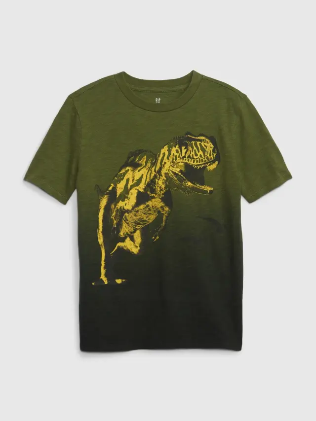 Πράσινη Παιδική Animal Graphic Μπλούζα cedar green - XL