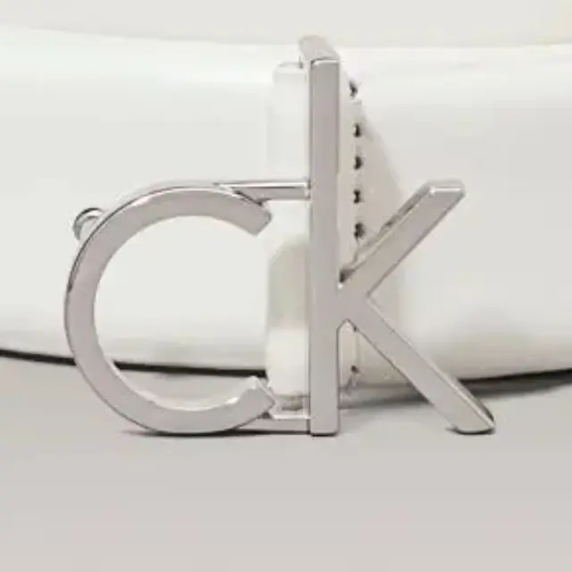 Γυναικεία Δερμάτινη Ζώνη Calvin Klein K60K613156 YAO Λευκή Άσπρο - 85 3