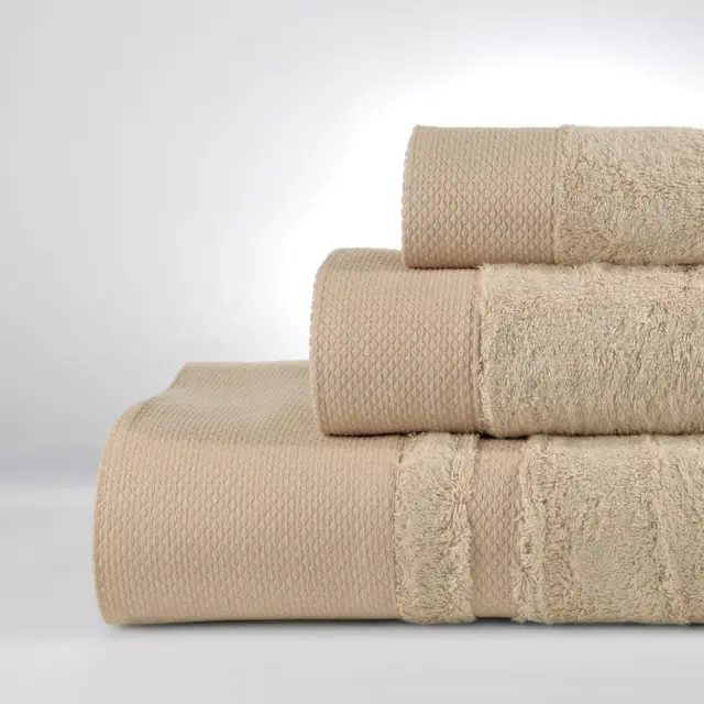 Σετ πετσέτες 600gsm New Rosa Beige Σετ 3ων τεμαχίων (30x50, 50x90, 100x150)