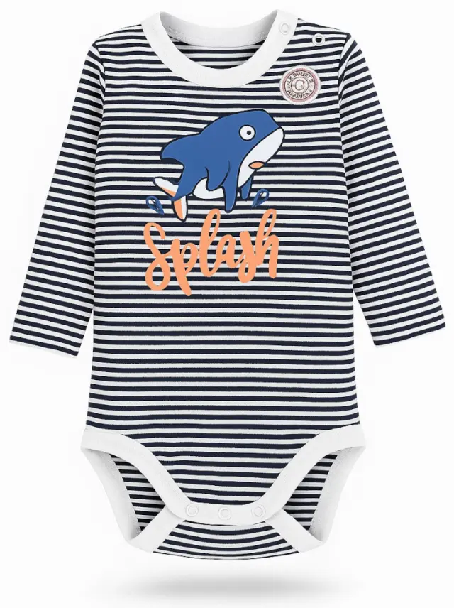 Κορμάκι Μακρυμάνικο Splash Venere White Blue 8020602 - 12 M (80cm)