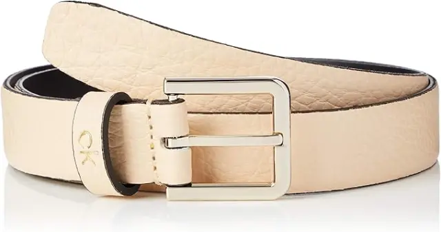 Calvin Klein Γυναικεία Λεπτή Δερμάτινη Ζώνη CK Essential Belt 2.5cm Μπεζ 80cm