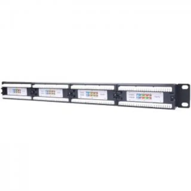 Patch panel κατηγορίας CAT 5e UTP, 24 θυρών σε μαύρο χρώμα. 3