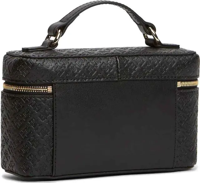 Tommy Hilfiger Γυναικεία Μικρή Τσάντα Νεσεσέρ Χιαστί TH Icon Chain Vanity Bag Mono Μαύρο 2
