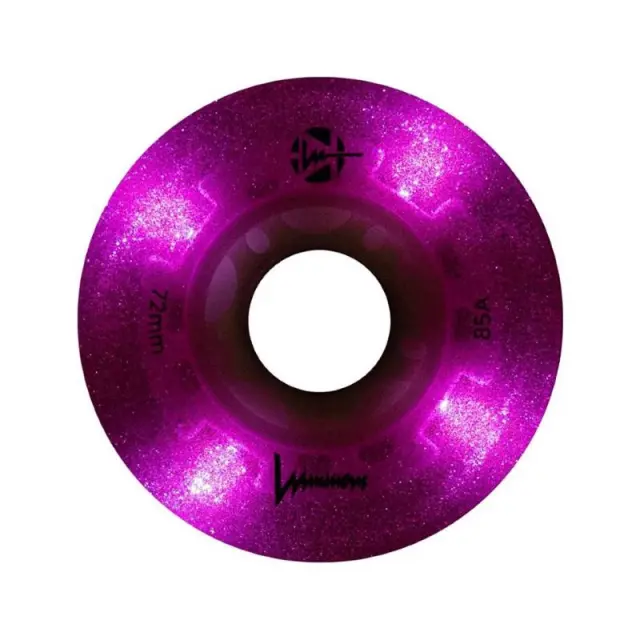 Luminous 72χιλ./85A Ροδάκια Led - Glitter Pink (4αδα) 2