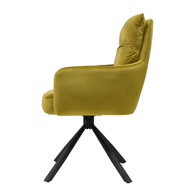 Πολυθρόνα WYATT Κίτρινο Ύφασμα/Μέταλλο 60x67x93cm 2