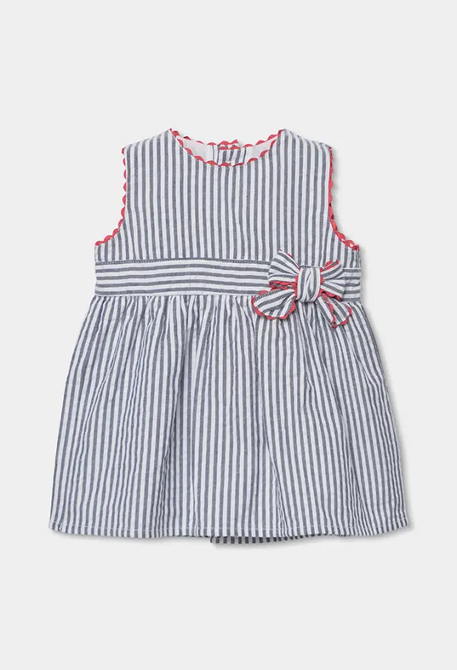 Boboli Poplin φόρεμα ριγέ για μωρό 703011-9872 - 18M