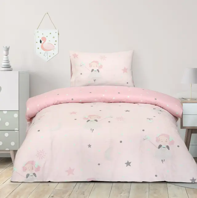 Σετ Παπλωματοθήκη 165x245 Μονή Kocoon Snowbelle Ροζ 100% βαμβακερό