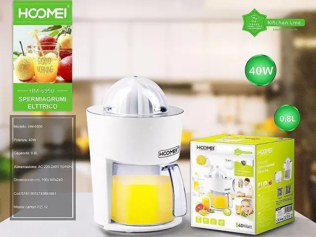 Hoomei HM-6950 Ηλεκτρικός Στίφτης 40W με Χωρητικότητα 800ml Λευκός 2