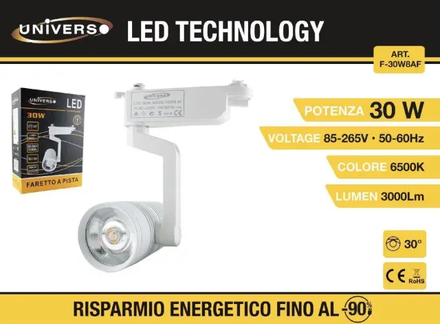 UNIVERSO LED Φωτιστικό Οροφής F-30W8AF 30W 6500K 3000LM Λευκό Χρώμα