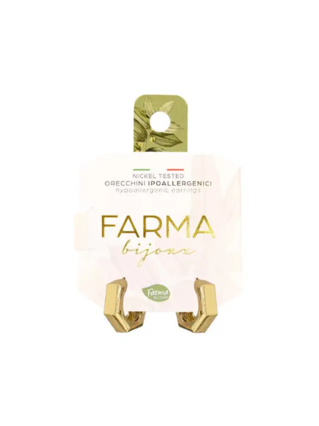 Farma Bijoux Υποαλλεγικά Σκουλαρίκια Χρυσά Οκτάγωνα 15mm