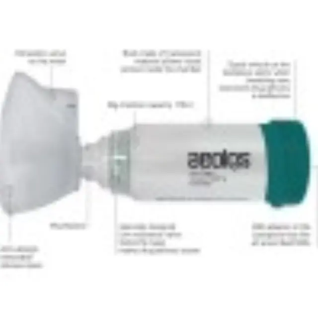 Aeolos Anti-Static Valved Holding Chamber Large Mask Αεροθάλαμος Εισπνοών για Ηλικίες 6+ ετών 2