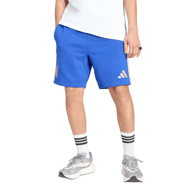 adidas Performance Men's Federazione Italiana Giuoco Calcio DNA Fleece Shorts Μπλε JZ2066 (adidas Performance)