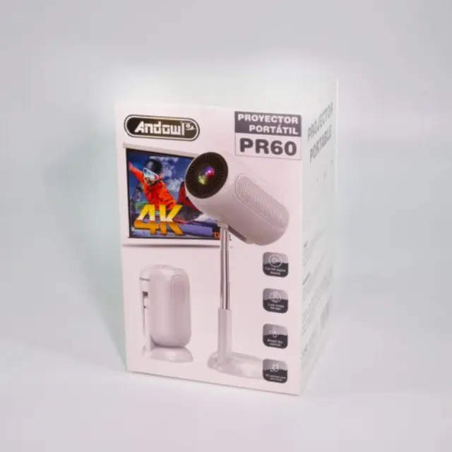 Andowl PR60 Projector DLP Λάμπας LED με Wi-Fi και Ενσωματωμένα Ηχεία Λευκός 2