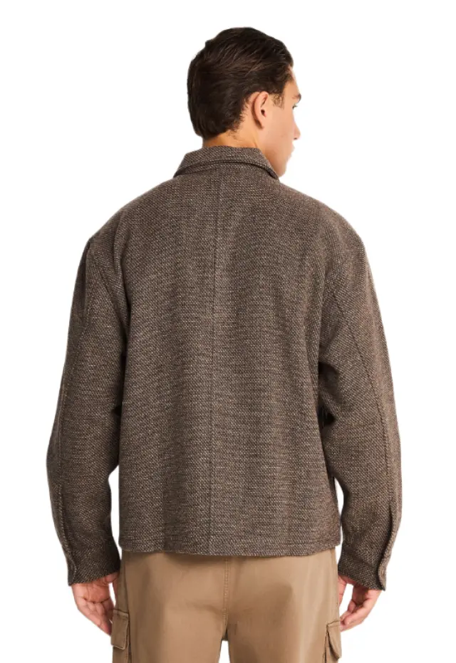 Funky Buddha ανδρικό μάλλινο overshirt με φερμουάρ FBM014-025-05-1 2