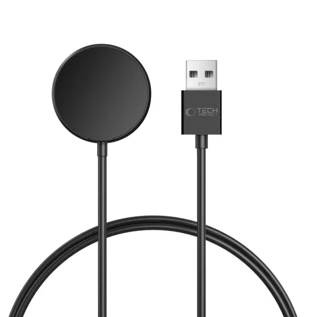 Tech-protect Mc03 Ultraboost Magnetic Charging Usb Cable 100cm Samsung Galaxy Watch Black