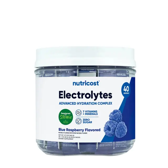 Nutricost Electrolytes Hydration Stick Packs Blue Raspberry, 156 g