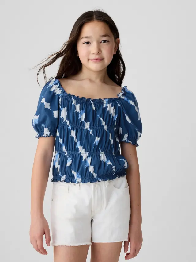 Multi Παιδικό Smocked Τοπ blue tie dye