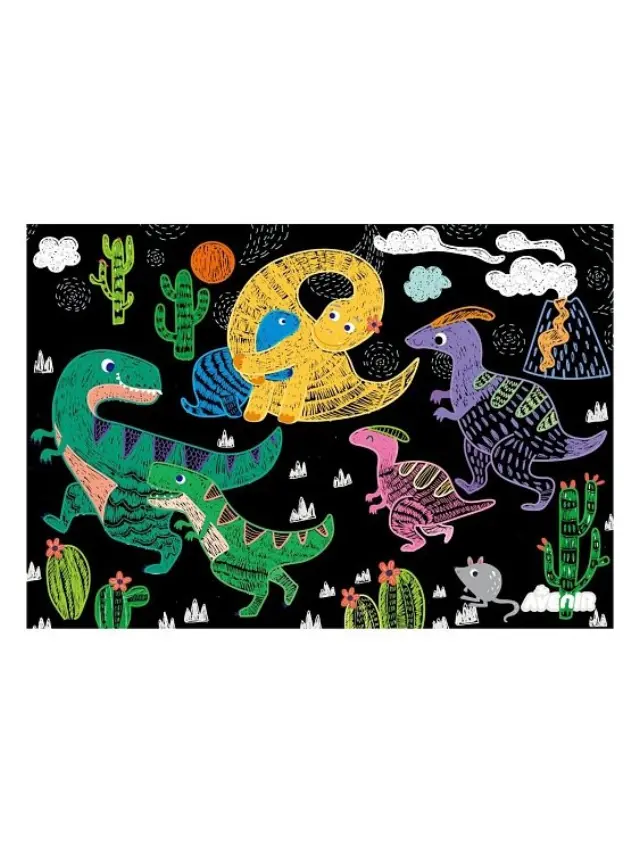 Avenir Scratch Dinosaurs Level 3 Numbers Σετ Χειροτεχνίας Ξυστό με Δεινόσαυρους & Αριθμούς για Παιδιά 5+ 2