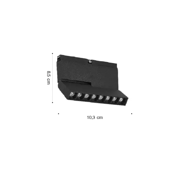 Inlight Γραμμικό φωτιστικό LED 6W 3000K για μαγνητική Mini ράγα σε μαύρη απόχρωση D:10,3cmx8,5cm (TMM0081-Black) 2