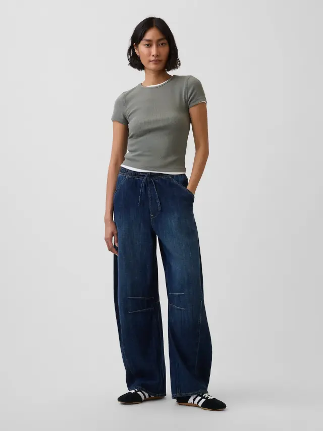 Mid Rise Easy Horseshoe Τζιν Παντελόνι Dark indigo - S