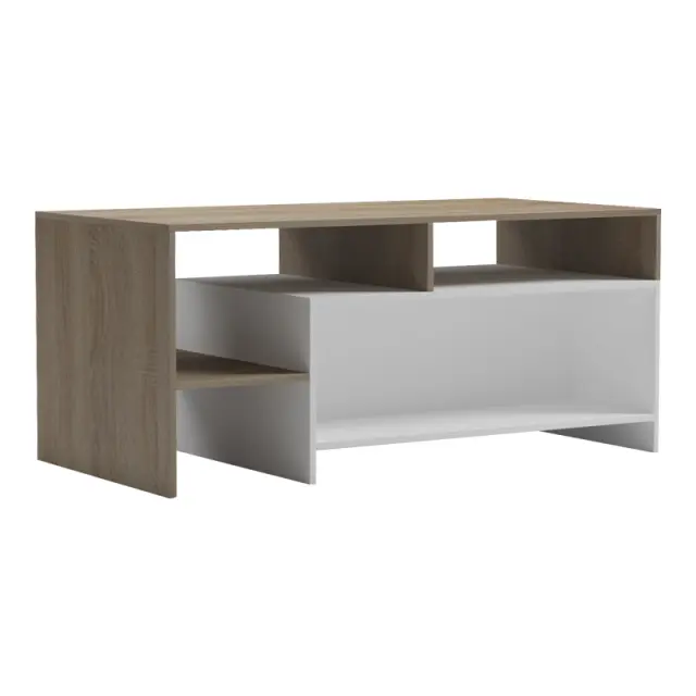 Τραπέζι σαλονιού Consa pakoworld sonoma - λευκό 120x60x53.6εκ 2