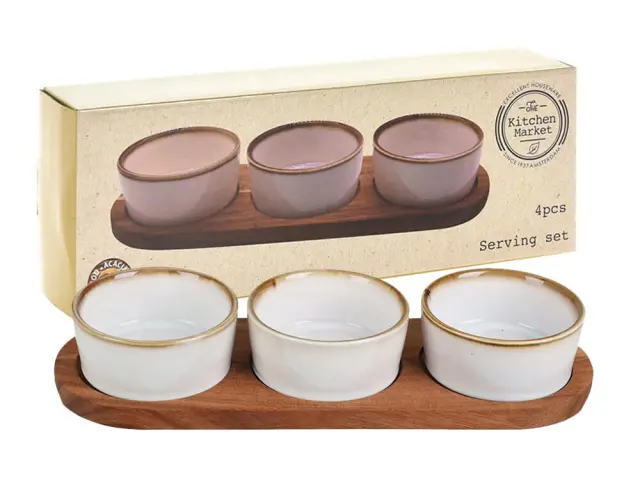 Σετ σερβιρίσματος Excellent Houseware με 3 μπολ και δίσκο 278000760 2