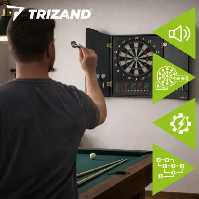 Trizand Ηλεκτρονικός Στόχος Dart με Led Οθόνη και 6 Βελάκια 3