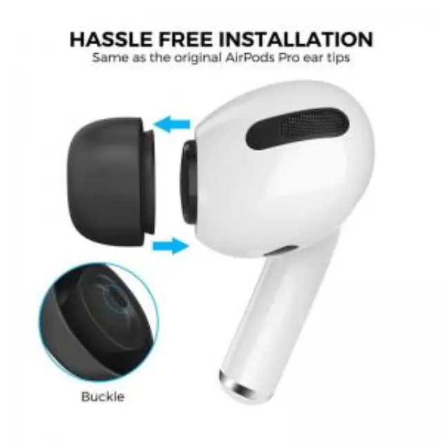 Eartips Σιλικόνης AhaStyle WG86-K Apple AirPods Pro 1 & 2 Μαύρο (3 ζεύγη) N66878 3