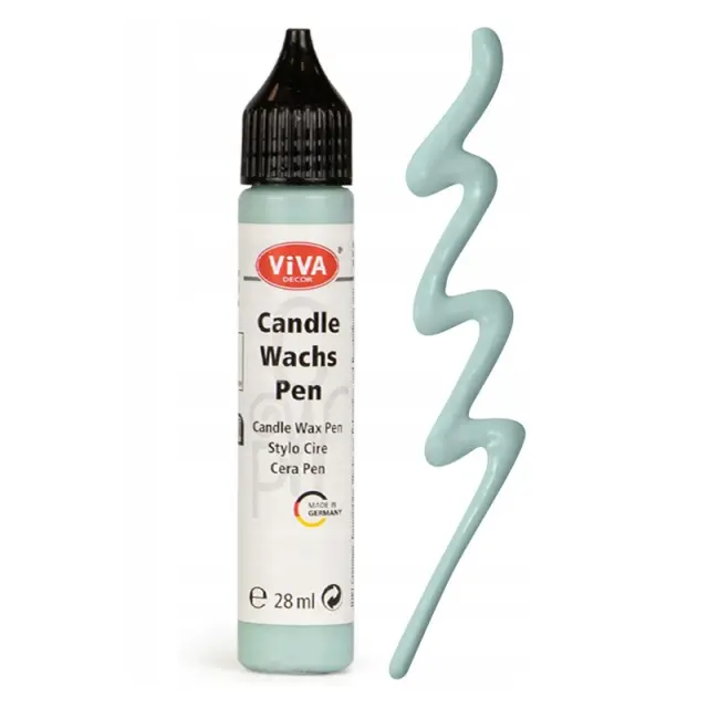 Candle Wax Pen Viva Decor, χρώμα-στυλό για διακόσμηση κεριών 28ml, παστέλ τιρκουάζ
