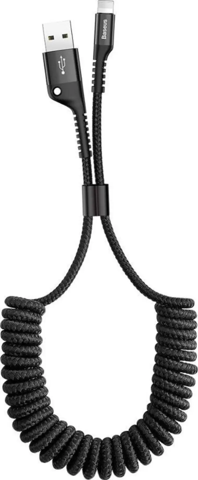 Cable Spring type USB A plug - IP Lightning plug 1.0m 2A black BASEUS