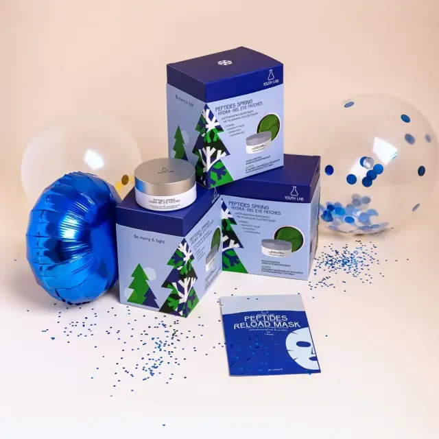Youth Lab. XMAS Promo Peptides Spring Hydra-Gel Eye Patches Μάσκες Ματιών με Αντιρυτιδική + Συσφικτική Δράση, 60τεμ + Δώρο Μάσκες Ανόρθωσης Προσώπου + Επαναφοράς του Οβάλ, 4τεμ, 1σετ 2
