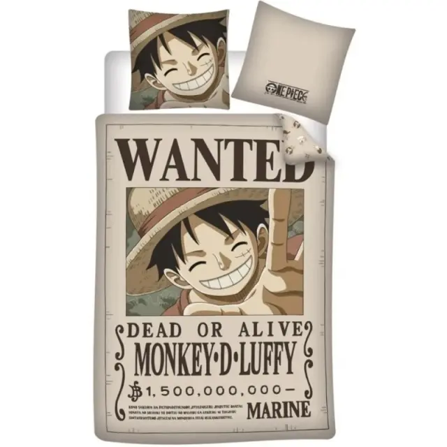 Σετ παπλωματοθήκη-μαξιλαροθήκη ONE PIECE Luffy "Wanted" Duvet Cover 140x200cm + Pillowcase Polycotton AYM-009OP-DVP