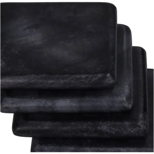 Σουβέρ Τετράγωνο Μαύρο Μάρμαρο 10x10x3.8cm Σετ 4Τμχ 3