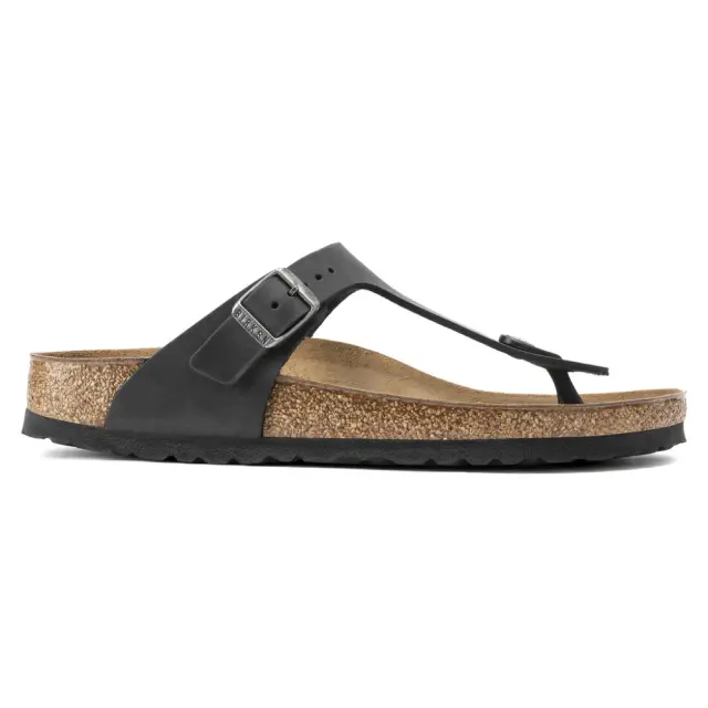 Birkenstock Σαγιονάρες Unisex δέρμα Oiled Μαύρο BIR/GIZEH 845251 BLACK