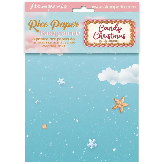 Σετ 8 ριζόχαρτα ντεκουπάζ Stamperia 10.5×14.8cm, Candy Christmas