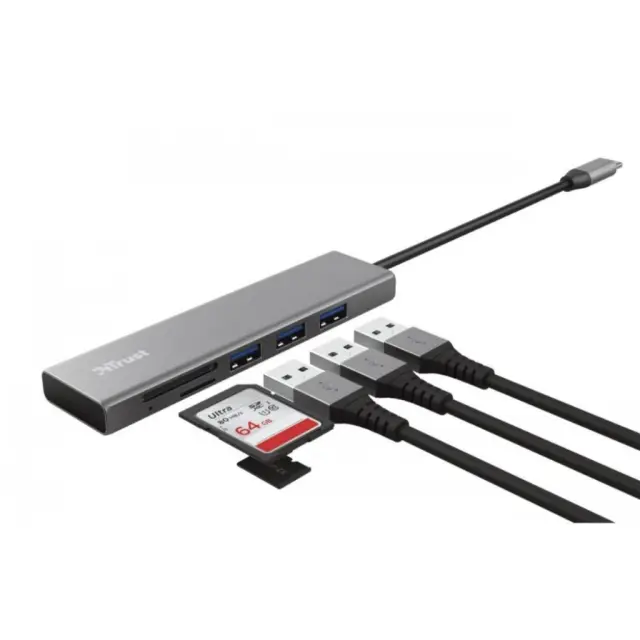 Trust Halyx Fast USB-C Hub & Card Reader (24191) (TRS24191)