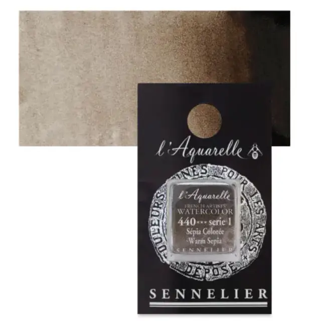 Χρώμα Ακουαρέλας Sennelier l Aquarelle Half Pan - 440 Warm Sepia