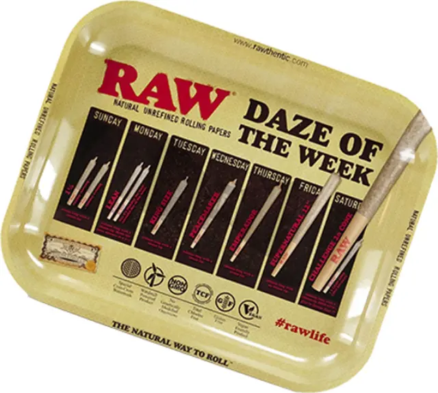 Raw Rolling Tray Δίσκος «Daze Of The Week» Large (27x33cm)