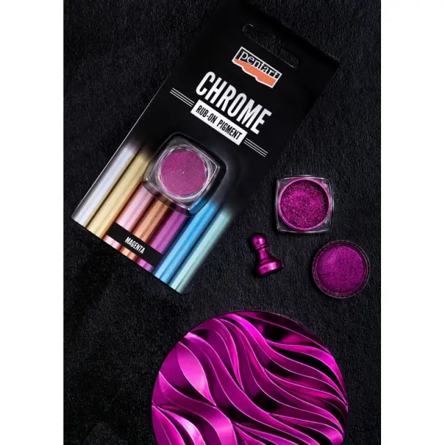 Rub-on pigment Chrome Effect (μεταλλικό εφέ) Pentart 0,5 gr, Magenta