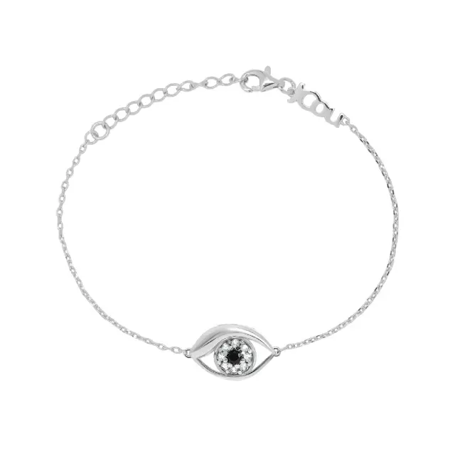 Ασημένιο επιροδιωμένο Βραχιόλι 925 JCou Eye Charm JW602S