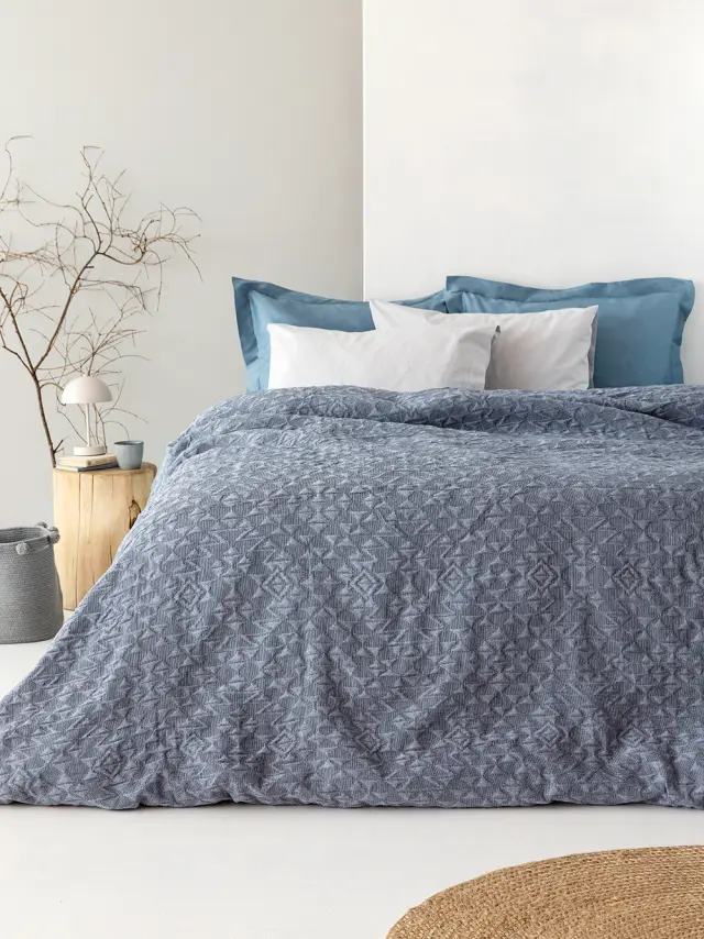 Κουβέρτα Ανοιξιάτικη Υπέρδιπλη (230x260) Inez Denim Palamaiki