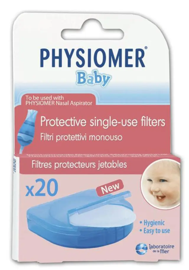 Physiomer Baby Protective Single Use Filters Ανταλλακτικά Ρινικού Αποφρακτήρα για Βρέφη και Παιδιά 20τμχ