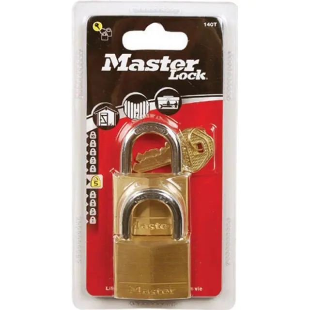 Master Lock 130EURT - Σετ 2 Λουκέτα Μπρούτζινα 30mm με Ίδιο Κλειδί