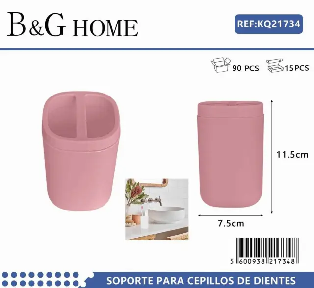 Θήκες οδοντόβουρτσας πλαστικές σε σετ 5Χ - Pink - 21734 2