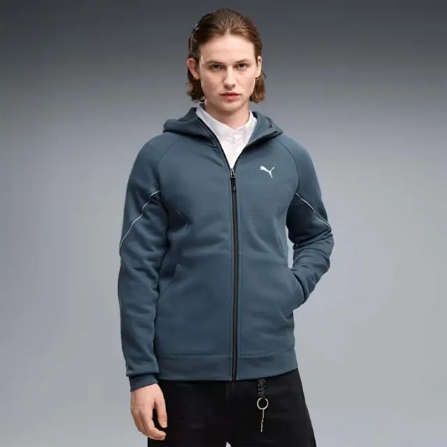Puma Men's Sport Graphic Holiday Full-Zip Fleece Hoodie Πετρόλ 694325-37 (Puma)