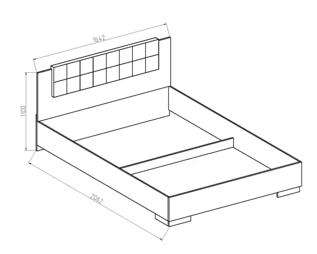 Υπέρδιπλο Κρεβάτι για Στρώμα 160x200cm ALESSIA 2