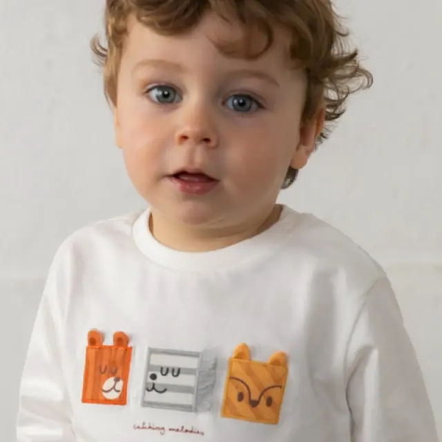 Baby 6 μηνών έως 4 ετών Μπλούζα πρόσωπα κρεμ